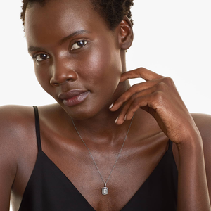 Collar de tenis de moissanita de alta calidad, cadena delgada de plata de ley con piedras de aspecto diamante, joyería de plata maciza 925 para mujer, ideal para fiestas. - Product Image 1