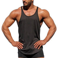 Camiseta sin Mangas para Hombre PITCHER INTERNATIONAL, Negra, de Color Sólido, Transpirable, 100% Algodón Tejido, Cuello Redondo, Estilo Casual - Product Image 4