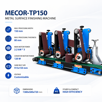 Machine de finition de surface métallique à trois postes en acier inoxydable de 150 mm pour le débavurage, le brossage, le meulage et le polissage