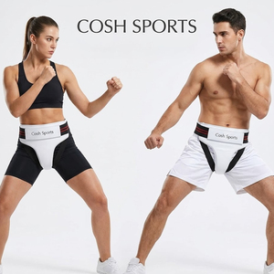 Protector Inguinal Profesional de Cuero Suede Blanco – Ajuste Elástico Premium para Deportes y Sparring - Product Image 1