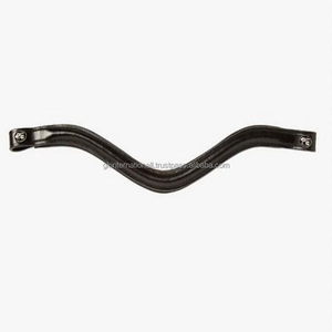 High Quality Genuine <b>Harness</b> Leather Bridle brow band in All Custom Sizes with Cow Softy Padding & Snap Button for Loops Closure - Product Image 3