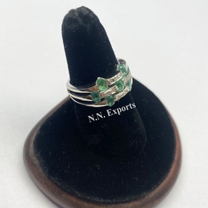 Bague ovale en argent sterling 925 avec émeraude naturelle et diamant Fournisseur de proposition personnalisée en gros de mariage Bague en diamant véritable 18 carats pour elle - Product Image 1