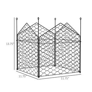 Set di 4 Campanelle Metalliche Nere 12 X 14 per Giardino, Gabbie di Protezione per Piante con Rete Anti-Predatore - Product Image 3