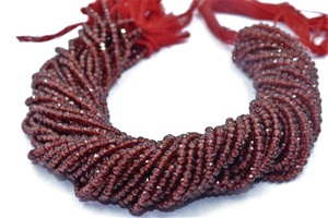 ลูกปัดโกเมนสีแดงสำหรับทำเครื่องประดับโกเมนแบบเหลี่ยมเพชรพลอย Beads3.5mm - Product Image 4