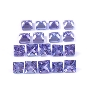 แทนซาไนต์ทรงเหลี่ยมขนาด 3x3 มม. แบบเจียระไน จำหน่ายพลอยแบบหลวม ราคาโรงงาน คุณภาพเยี่ยม - Product Image 1