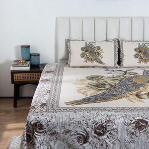 Couvre-lit en coton imprimé à la main de qualité supérieure de Jaipur avec deux taies d'oreiller et drap plat – Prix de gros - Product Image 3