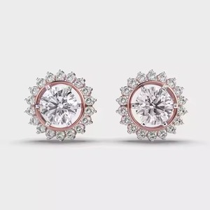 New Manufactured Luxury Moissanite Diamond <b>Earrings</b> for Women Certified Brilliant Round Cut Sustainable Fine Available For Sale - Product Image 2