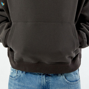 Sweat à capuche court vintage délavé à l'acide avec logo personnalisé et épaules tombantes pour homme 2026 - Product Image 2