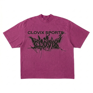 เสื้อยืดแขนสั้นโอเวอร์ไซส์สำหรับผู้ชาย CLOVIX SPORTS ลายกราฟิกสไตล์สตรีท พิมพ์ลายตามสั่ง โลโก้แบบกำหนดเอง ผ้าฝ้ายเนื้อหนา - Product Image 5