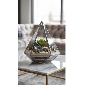 Terrario de Cristal con Forma de Tumba de Metal Negro, Florero de Cristal, Caja de Metal para Plantas, Terrario de Cristal - Product Image 3