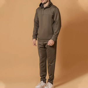 Survêtement à capuche pour hommes grande taille, gris uni, décontracté, sweat-shirt long avec poches latérales, taille élastique, coupe ample, vêtements d'automne - Product Image 1