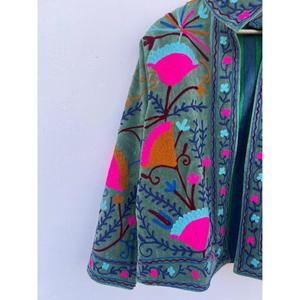 Kimono Boho Reversible de Algodón Tejido con Bordado Suzani, Chaqueta de Invierno y Otoño para Mujer, Transpirable y Cálida, Regalo - Product Image 3