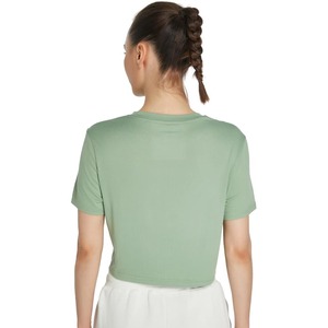 Camiseta Corta Minimalista para Mujer, de Algodón, Holgada, Lisa, Informal, Estilo Urbano, con Estampado Personalizado - Product Image 4