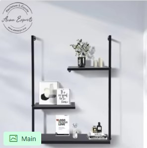 Modern Round <b>Wall</b> <b>Shelf</b> with Metal Frame and Marble <b>Shelves</b> Minimalist Durable Display Organizer for Living Room Bedroom and Hom - Product Image 6