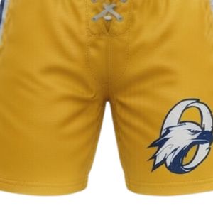 Conjunto de Camiseta y Pantalones Cortos de Hockey sobre Hielo Sublimados en Amarillo para Hombre, Cuello en V, Poliéster, Uniforme Deportivo Estampado, Ropa de Equipo para Entrenamiento y Partidos - Product Image 6