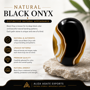 Piedra de Ónix Negro Natural Grande Tallada, Piedra de Bolsillo de Cristal Negro, Piedra de la Preocupación, Venta al por Mayor, Proveedor a Granel, Regalos, Meditación - Product Image 4
