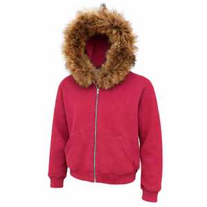 Sweat à capuche zippé pour homme en molleton de coton vieilli, avec capuche amovible en fausse fourrure, motif camouflage, coupe courte et carrée, pour fabricants de vêtements - Product Image 4