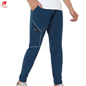 Pantalon de jogging droit bleu pour homme, léger, à séchage rapide, décontracté, athlétique, avec poches latérales, taille élastique, taille XL - Product Image 5