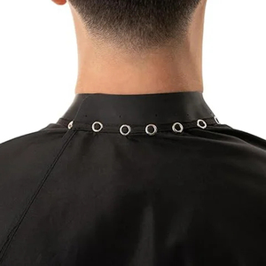 Cape de coiffure professionnelle noire RAMAFHH MEDAX en pongé, anti-adhérente, confortable, pour barbier et salon, protection capillaire - Product Image 4