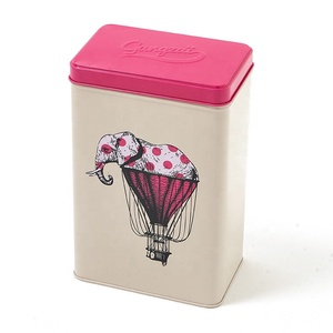 Premium Quality Customized Enamel Ivory Pink French Country Design Eco-Friendly BPA Free Durable <b>Waterproof</b> <b>Storage</b> Tin <b>Box</b> - Product Image 1