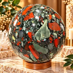 Esfera de Piedra de Sangre Africana Natural, Bola Pulida de Gema, Proveedor Mayorista de Cristales - Product Image 5