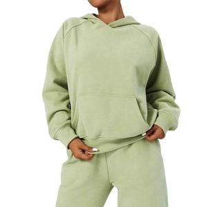 Fabricants de sweats à capuche en coton pour femmes pulls à capuche grande taille pulls à capuche lourds pour femmes vêtements de rue unis sweats à capuche à la mode - Product Image 1