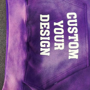 Custom 100% Cotton French Terry Screen Print Studs Sun Faded Wash Dirty Acid Wash Men Rhinestone Oversize Track Suits Sweatsuits - Product Image 5
