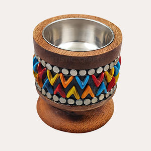 Multi diseño ecológico hecho a mano Mango madera Metal incrustaciones árabe Bakhoor quemador conjunto 5 piezas elegante incienso titular difusor - Product Image 2