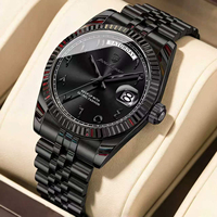 Montre de ville à quartz pour homme avec cadran à chiffres arabes, bracelet en acier inoxydable résistant à l'eau, style élégant