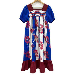 Vestido Mumu Casual de Manga Corta con Cuello Ancho y Estampados Hawaianos Personalizados Exclusivos para Mujer - Product Image 2