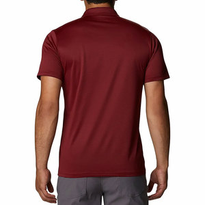 เสื้อโปโลแขนสั้นผู้ชายสีพื้น แห้งเร็ว ผ้าถักโพลีเอสเตอร์ สีแดง - Product Image 5