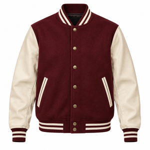 Veste de baseball universitaire d'hiver personnalisable pour hommes, logo personnalisé sur le devant, corps 100% laine, doublure en toile imperméable en laine - Product Image 2