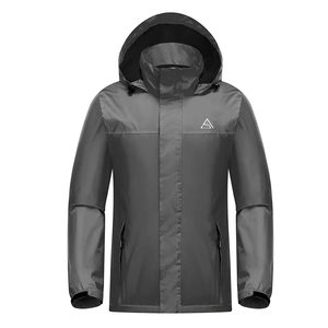 <b>Lightweight</b> High-Visibility Reflective <b>Rain</b> <b>Jacket</b> for Outdoor Hiking Camping Waterproof Windproof Front Street-wear Style - Product Image 1