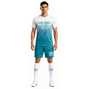 Venta al por Mayor de Camisetas de Fútbol para Hombre de Diseño Reciente y Alta Calidad, Secado Rápido, 100% Poliéster, Servicio OEM, Impresión por Transferencia de Calor - Product Image 1