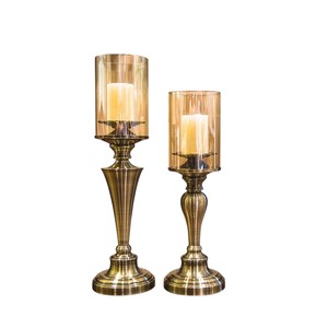 Candélabre pieuvre en bronze antique à 3 lumières, porte-bougie pilier en métal, centre de table nautique côtier - Product Image 5