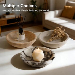Premium Modern Marble Decorative Bowls for Home Kitchen <b>Dining</b> Use Multi-Functional Serving Bowl for Diwali Celebrations-Stone - Product Image 3