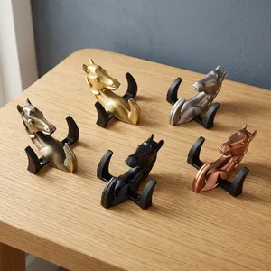 KELLTON Porte-clés mural multifonction moderne en zinc en forme de tête de cheval, support décoratif, crochets pour clés, organisateur, décoration intérieure - Product Image 6