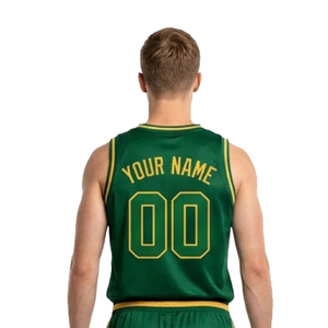 Conjunto de camiseta y pantalones cortos de baloncesto para hombre, con ribete en contraste, sin mangas, cuello en V, que absorbe la humedad, transpirable, uniforme con nombre y número personalizados - Product Image 4