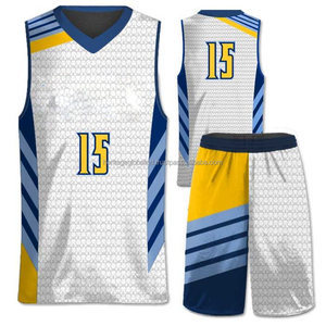 Tenues de basketball personnalisées pour hommes, kits de sublimation, tailles plus grandes, respirantes, évacuant l'humidité, pour l'entraînement sportif universitaire, été - Product Image 5