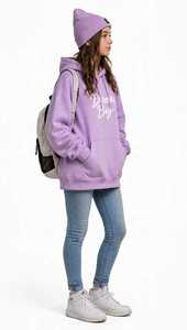 Sudadera con capucha de punto modal transpirable de manga larga para mujer, corte regular, color liso, 160 g, con cremallera frontal y bolsillos delanteros. - Product Image 3