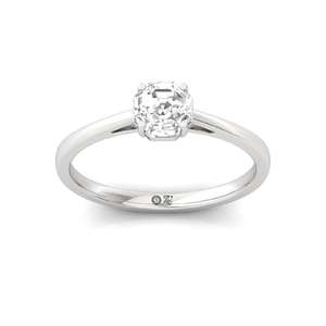 Anillo Solitario Elegante de Lujo con Diamante Cultivado en Laboratorio, Corte Octogonal, en Plata de Ley Chapada en Oro de 10K para Mujer, para Boda y Aniversario - Product Image 5