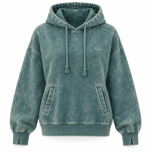 Sudadera con Capucha para Mujer, Estilo Deportivo, Lavado Ácido, Logotipo Frontal, 100% Algodón Suave, Prenda Deportiva para Uso Diario, Destacada - Product Image 1