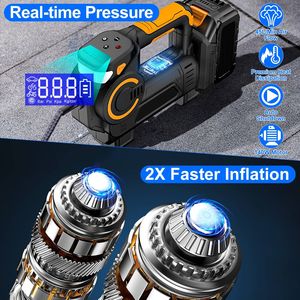 Compresor de Aire Inalámbrico Digital de 140W 150PSI 21V, Inflador de Neumáticos a Batería con Luz LED para Autos, Motocicletas y Bicicletas, Color Negro - Product Image 4