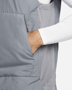 Gilet matelassé imperméable en laine pour homme, sans manches, col montant, fermeture éclair, vêtement d'extérieur chaud pour l'hiver, 3 poches, rembourrage en polyester - Product Image 4