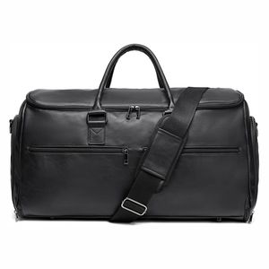 Sac de voyage en cuir moderne grande capacité avec doublure imperméable et fermeture éclair robuste - Product Image 4