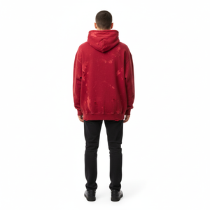 Sudadera con Capucha Personalizada con Efecto Desgastado y Lavado Ácido para Hombre, Talla Grande, Algodón Grueso, Felpa Francesa, Estilo Vintage, Ropa Urbana, Hip-Hop - Product Image 4