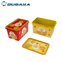 Contenedor desechable de 3L y 2,8 l de PP, contenedor para galletas, cubo para galletas con tapa y asa a prueba de manipulaciones