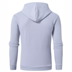 เสื้อฮู้ดผู้ชายสีน้ำตาล ผ้าถักลายวาฟเฟิล ทรงปกติ สวมใส่สบาย แขนยาว มีเชือกผูกและกระเป๋า  ขายแล้ว - Product Image 6