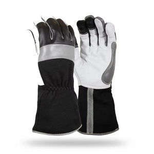 Gants de Soudure Premium Blancs en Cuir de Chèvre et de Vache, Faits à la Main, pour Soudage à l'Arc Argon MIG TIG, avec Caractéristiques Spéciales pour Four - Product Image 1