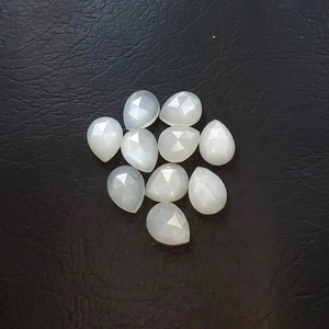 Maravillosa calidad 5x7mm piedra lunar blanca Natural corte Rosa Pera cabujón plano piedras preciosas sueltas a precio de fábrica al por mayor en línea - Product Image 1